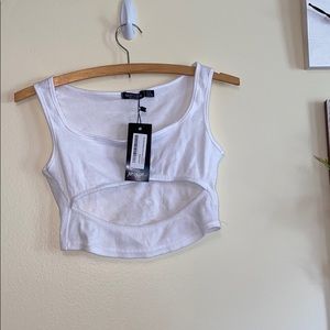 Nasty Gal Ribbed Crop Top with scoop neckline